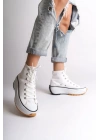 ROMA Bağcıklı Ortopedik Taban Kadın Sneaker Spor Ayakkabı TBT - Beyaz