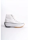 ROMA Bağcıklı Ortopedik Taban Kadın Sneaker Spor Ayakkabı TBT - Beyaz