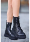 Roxan Siyah Cilt Bağcıklı Kadın Bot