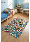 RugKids Halı -Trafik Desenli -Silinebilir-Kolay Temizlenir- Kaymaz Tabanlı - Özel Ölçü