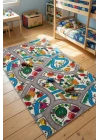 RugKids Halı -Trafik Desenli -Silinebilir-Kolay Temizlenir- Kaymaz Tabanlı - Özel Ölçü
