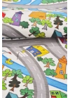 RugKids Halı -Trafik Desenli -Silinebilir-Kolay Temizlenir- Kaymaz Tabanlı - Özel Ölçü