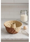 Silikon Kek Kalıbı Büyük Krem Renk Yuvarlak 24 cm