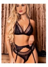 SİYAH DANTELLİ KADIN FANTEZİ JARTİYER TAKIM JESİCA BELLA E-007