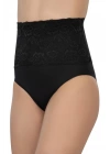 SİYAH MI Emay 2090 Önü Dantelli Yüksek Bel Slip Korse