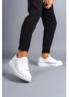 SLW151 Boost Bağcıklı Cilt Erkek Günlük Sneaker Ayakkabı CBT - Beyaz
