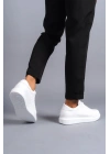 SLW151 Boost Bağcıklı Cilt Erkek Günlük Sneaker Ayakkabı CBT - Beyaz