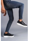 SLW151 Boost Bağcıklı Cilt Erkek Günlük Sneaker Ayakkabı CBT - Siyah