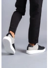 SLW151 Boost Bağcıklı Cilt Süet Erkek Günlük Sneaker Ayakkabı CSBT - Siyah/Gri