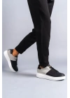 SLW151 Boost Bağcıklı Cilt Süet Erkek Günlük Sneaker Ayakkabı CSBT - Siyah/Gri