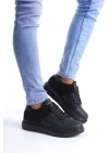 SLW151 Boost Bağcıklı Cilt Süet Erkek Günlük Sneaker Ayakkabı CSST - Siyah
