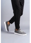 SLW152 Cool Bağcıklı Keten Erkek Günlük Spor Klasik Ayakkabı KBT - Gri
