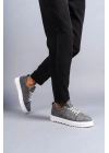 Slw152 Cool Bağcıklı Keten Erkek Günlük Spor Kbt - Gri Erkek Klasik Ayakkabı