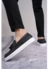 SLW153 Bloom Bağcıksız Püsküllü Cilt Erkek Günlük Spor Klasik Ayakkabı CBT - Siyah