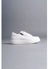 Slw155 Warrior Bağcıklı Ve Fermuarlı Cilt Erkek Günlük Cbt - Beyaz Erkek Sneaker Ayakkabı