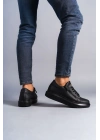 Slw155 Warrior Bağcıklı Ve Fermuarlı Cilt Erkek Günlük Cst - Siyah Erkek Sneaker Ayakkabı
