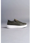Slw161 Hippo Bağcıksız Cilt Erkek Günlük Cbt - Haki Erkek Sneaker Ayakkabı