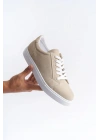 SLW165 Elite Bağcıklı Süet Erkek Günlük Sneaker Ayakkabı SBT - Krem