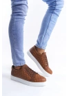Slw166 Prestige Bağcıklı Cilt Kapitone Desenli Erkek Günlük Cbt - Taba Erkek Sneaker Ayakkabı