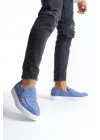SLW180 Estilo X Bağcıksız Süet Erkek Günlük Spor Klasik Ayakkabı SBT - Mavi