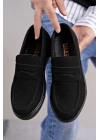 Slw180 Estilo X Bağcıksız Süet Erkek Günlük Spor Sst - Siyah Erkek Klasik Ayakkabı
