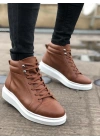 SLW202 Toronto Bağcıklı Cilt Erkek Spor Bot BT - Taba