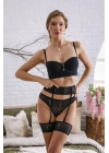 STRAPLEZ SÜTYEN, JARTİYER VE STRİNG TAKIM SİYAH (MGP32182)