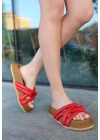 Tenda Kırmızı Cilt Kadın Terlik