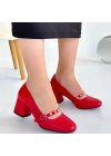 Tino Kırmızı Cilt Kadın Topuklu Ayakkabı