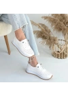 Tone Beyaz Cilt Bağcıklı Kadın Spor Ayakkabı