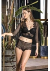 TRANSPARAN BOLERO, SÜTYEN VE BOXER TAKIM SİYAH (MGP31433)