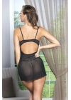 TRANSPARAN MİNİ BOY BABYDOLL STRİNG TAKIM SİYAH (MGP31962)