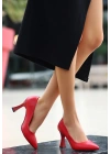 Ulba Kırmızı Cilt Ayakkabı Kadın Stiletto