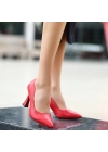 Ulba Kırmızı Cilt Ayakkabı Kadın Stiletto