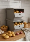 Vizon 2Li 13,5 LT Modubox Kayar Kapaklı Saklama Kabı & Patates Soğan Kovası & Erzak Kutusu
