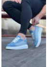 Wagoon WG018 Buz Mavi Kot Kumaş Erkek Casual Ayakkabı