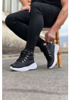 Wagoon Wg035 Siyah Cilt Yüksek Taban Yarım Bilek Erkek Bot