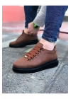 Wagoon WG08 Taba Kömür Düz Erkek Casual Ayakkabı
