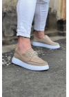 Wagoon WG508 Bej Süet Ortopedik Taban Erkek Casual Ayakkabı