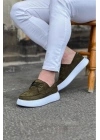 Wagoon WG508 Haki Süet Ortopedik Taban Erkek Casual Ayakkabı