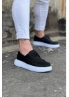Wagoon WG508 Siyah Cilt Ortopedik Taban Erkek Casual Ayakkabı