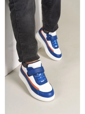 1015 - Star-X Çocuk Ayakkabı Mavi Beyaz Turuncu