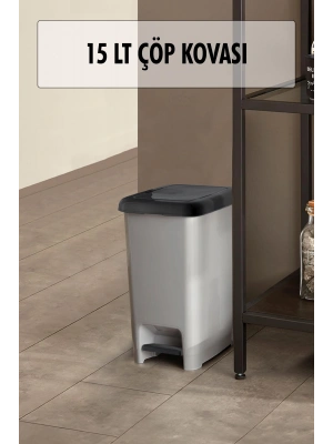 15 Litre Basmalı Çöp Kovası