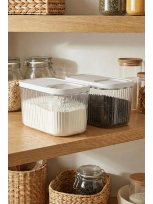 2Li 7,5 LT Multibox Beyaz Kayar Kapaklı Saklama Kabı & Erzak Kabı & Toz Ve Tablet Deterjan Kutusu