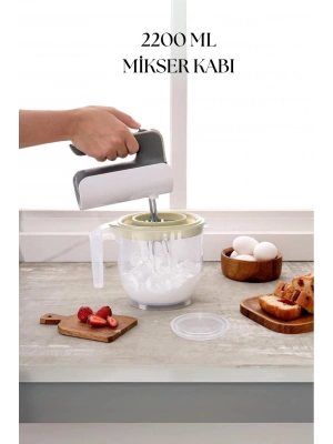 2200 Ml Mikser Kabı Beyaz & Ölçü Kabı & Saklama Kabı-DNY0024