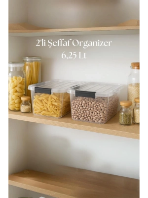 2’li Şeffaf Saklama Kutusu & Düzenleme Kutusu 6,25 Lt