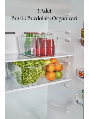 3 Lü Buzdolabı Organizeri & Buzdolabı Düzenleyici 6 lt