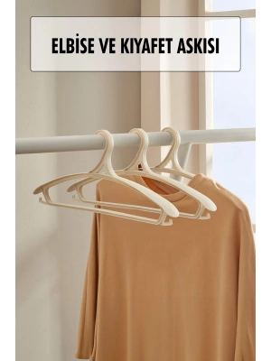 3 Lü Geniş Kıyafet Ve Elbise Askısı Beyaz 43 Cm ASKI
