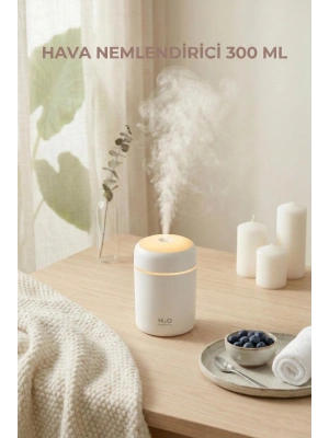 300 ml LED Işıklı Hava Nemlendirici & Pratik Oda Kokusu Difüzörü (7 cm x 11 cm)
