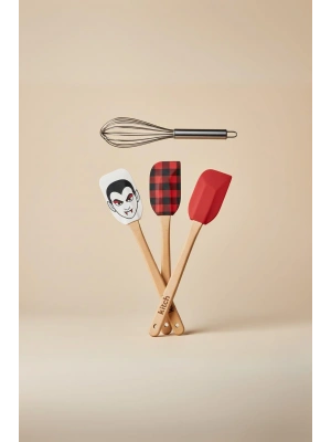 4’lü Silikon Spatula ve Çırpıcı Seti Karışık Renk